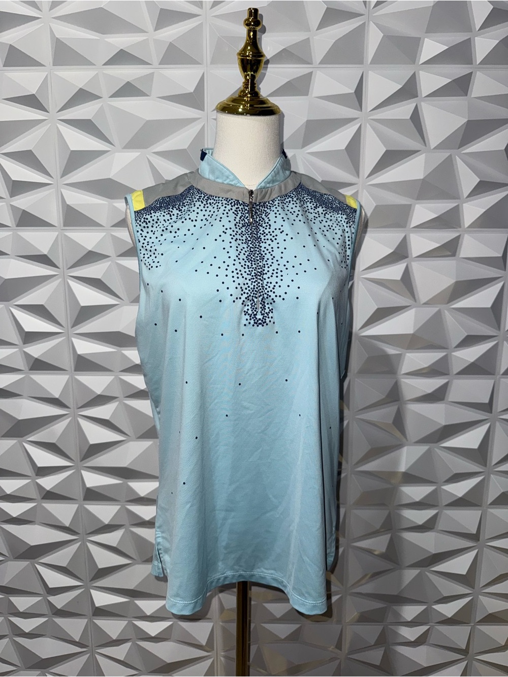 Jamie Sadock Light Blue Sleeveless Polo Womens Golf